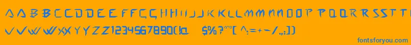 フォントWolverine – オレンジの背景に青い文字
