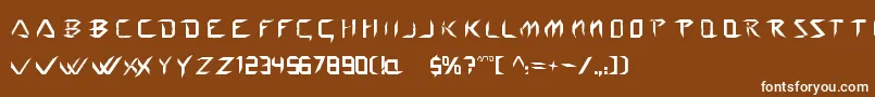 Wolverine-Schriftart – Weiße Schriften auf braunem Hintergrund