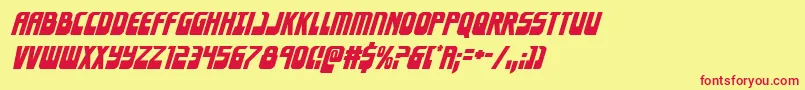 フォントEldebaranital – 赤い文字の黄色い背景