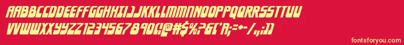 Eldebaranital Font – Yellow Fonts on Red Background