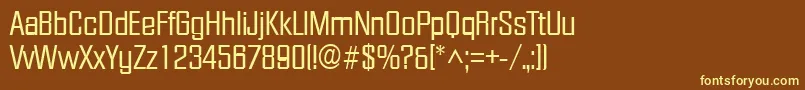 FacetRegular Font – Yellow Fonts on Brown Background