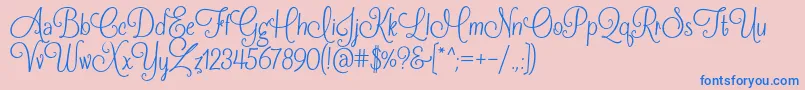FrostingForBreakfastRegular-Schriftart – Blaue Schriften auf rosa Hintergrund