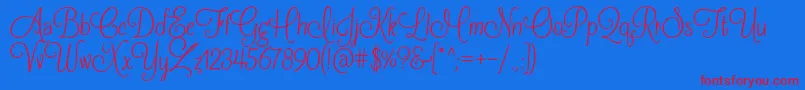 Police FrostingForBreakfastRegular – polices rouges sur fond bleu