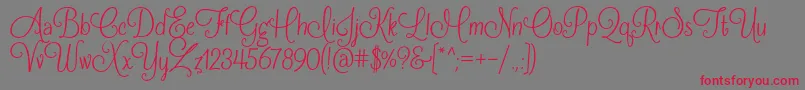 FrostingForBreakfastRegular Font – Red Fonts on Gray Background