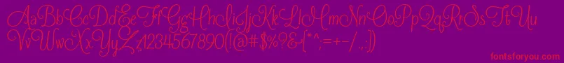 FrostingForBreakfastRegular Font – Red Fonts on Purple Background