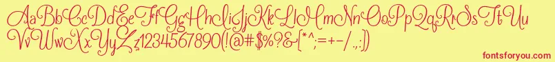 FrostingForBreakfastRegular Font – Red Fonts on Yellow Background