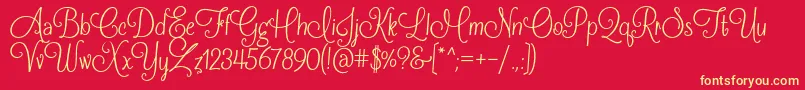 FrostingForBreakfastRegular Font – Yellow Fonts on Red Background