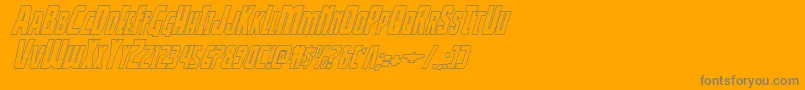 Thunderhawkshadowital-Schriftart – Graue Schriften auf orangefarbenem Hintergrund