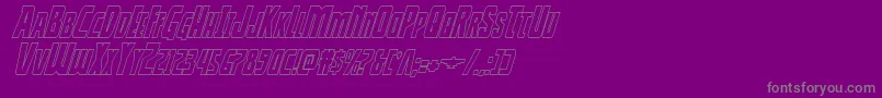 Thunderhawkshadowital Font – Gray Fonts on Purple Background