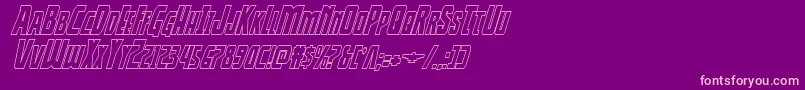 Thunderhawkshadowital Font – Pink Fonts on Purple Background