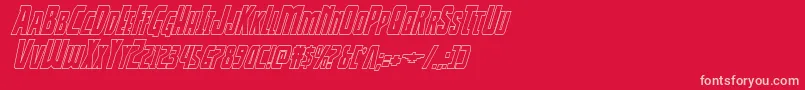 Thunderhawkshadowital Font – Pink Fonts on Red Background