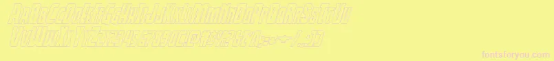 Thunderhawkshadowital Font – Pink Fonts on Yellow Background