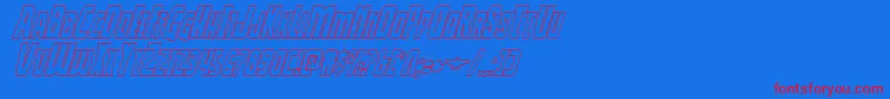 Thunderhawkshadowital Font – Red Fonts on Blue Background