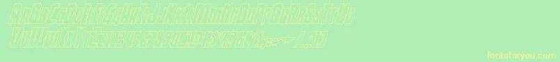 Thunderhawkshadowital Font – Yellow Fonts on Green Background