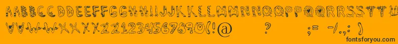 Dennealiens Font – Black Fonts on Orange Background