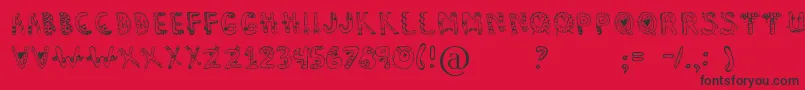 Dennealiens Font – Black Fonts on Red Background