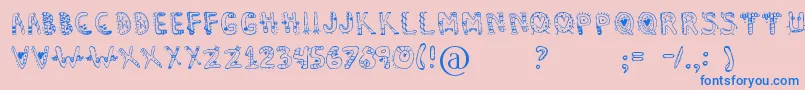 Dennealiens Font – Blue Fonts on Pink Background