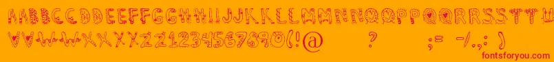 Dennealiens Font – Red Fonts on Orange Background
