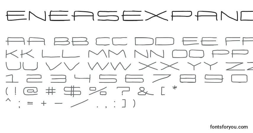Schriftart EneasexpandedBold (49508) – Alphabet, Zahlen, spezielle Symbole