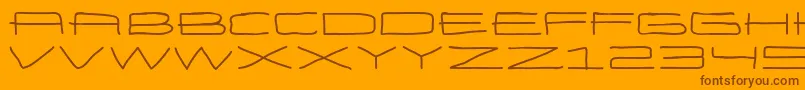 EneasexpandedBold-fontti – ruskeat fontit oranssilla taustalla