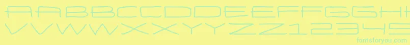 EneasexpandedBold-Schriftart – Grüne Schriften auf gelbem Hintergrund