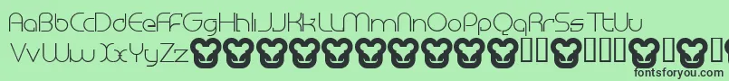 MegalomaniaNormal-fontti – mustat fontit vihreällä taustalla