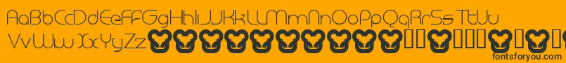 MegalomaniaNormal-fontti – mustat fontit oranssilla taustalla