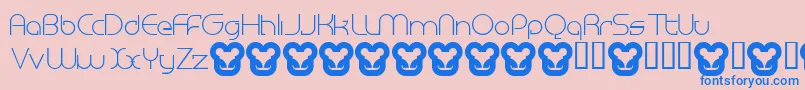 Шрифт MegalomaniaNormal – синие шрифты на розовом фоне