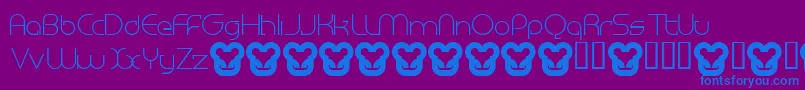 フォントMegalomaniaNormal – 紫色の背景に青い文字
