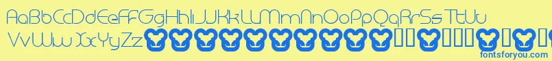 MegalomaniaNormal Font – Blue Fonts on Yellow Background