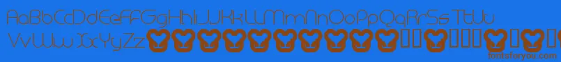 MegalomaniaNormal-fontti – ruskeat fontit sinisellä taustalla