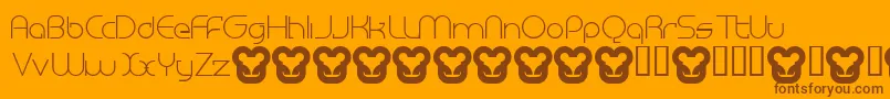 MegalomaniaNormal Font – Brown Fonts on Orange Background