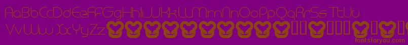MegalomaniaNormal-fontti – ruskeat fontit violetilla taustalla