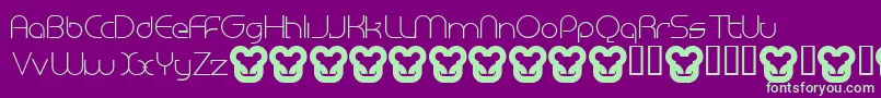 MegalomaniaNormal-fontti – vihreät fontit violetilla taustalla
