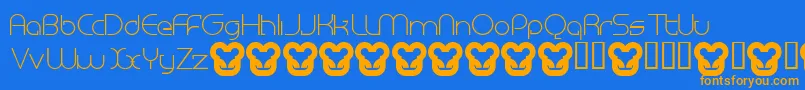 MegalomaniaNormal Font – Orange Fonts on Blue Background