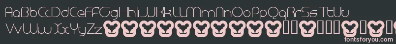 MegalomaniaNormal-fontti – vaaleanpunaiset fontit mustalla taustalla