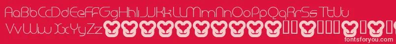 MegalomaniaNormal-fontti – vaaleanpunaiset fontit punaisella taustalla