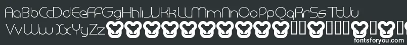 MegalomaniaNormal-fontti – valkoiset fontit mustalla taustalla