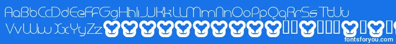 MegalomaniaNormal-fontti – valkoiset fontit sinisellä taustalla