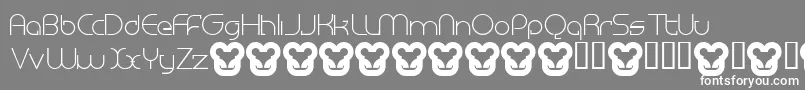 MegalomaniaNormal-fontti – valkoiset fontit harmaalla taustalla