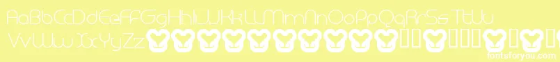 MegalomaniaNormal-fontti – valkoiset fontit keltaisella taustalla