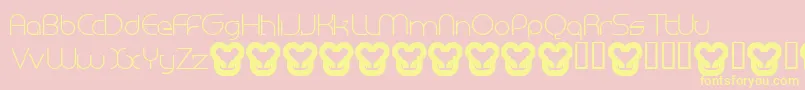 MegalomaniaNormal-fontti – keltaiset fontit vaaleanpunaisella taustalla