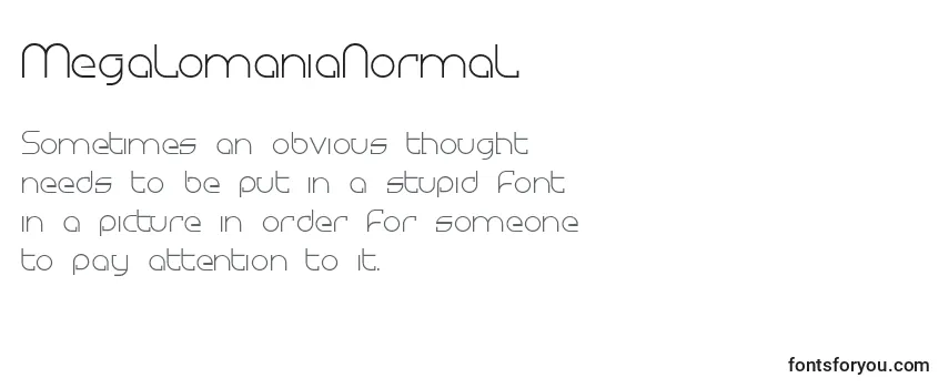 Review of the MegalomaniaNormal Font