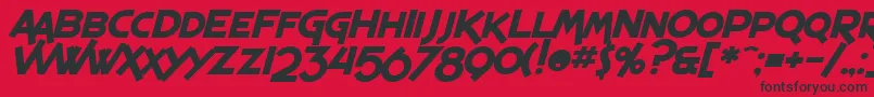 SfEspressoShackBoldItalic Font – Black Fonts on Red Background