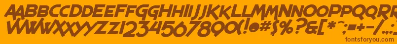 SfEspressoShackBoldItalic Font – Brown Fonts on Orange Background