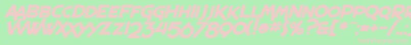 Fonte SfEspressoShackBoldItalic – fontes rosa em um fundo verde