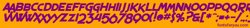 SfEspressoShackBoldItalic Font – Purple Fonts on Orange Background