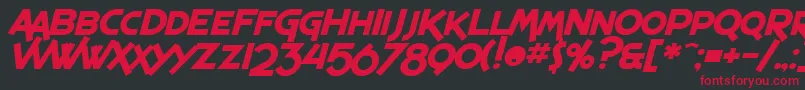 SfEspressoShackBoldItalic Font – Red Fonts on Black Background