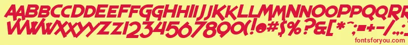 SfEspressoShackBoldItalic Font – Red Fonts on Yellow Background