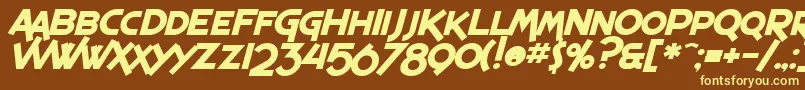 SfEspressoShackBoldItalic Font – Yellow Fonts on Brown Background